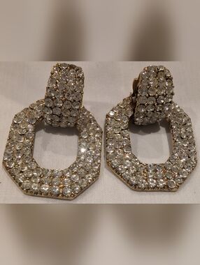 Thelma Duluth Crystal Pave Gold-Tone Drop Earrings - Oversized Sparkle